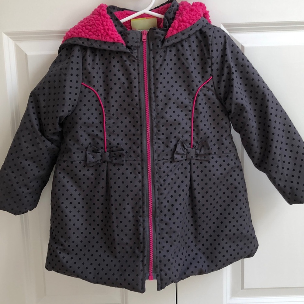 💗Grey/Pink Sherpa lined girls coat💗